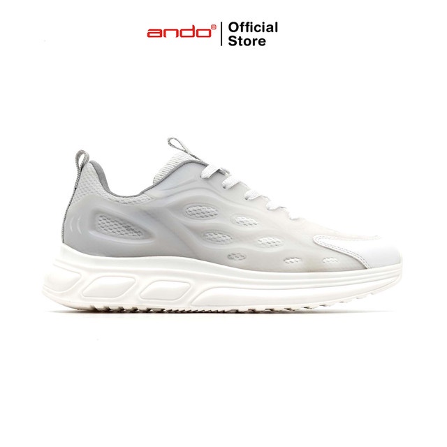 Ando Official Sepatu Sneakers Velodrome Pria Dewasa - Abu-Abu/Putih