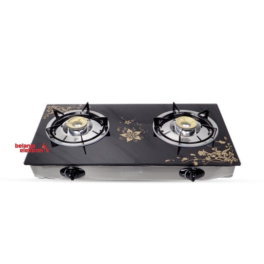 Kompor Gas Sanex 2 Tungku Kaca K1/K2