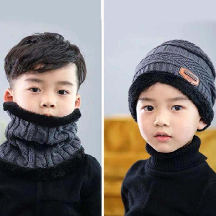 Kupluk Topi Syal Anak Cewek dan Cowok Musim Dingin Winter