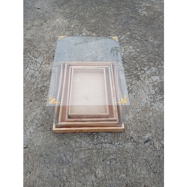 

kotak seserahan kayu premium 1 set isi 4