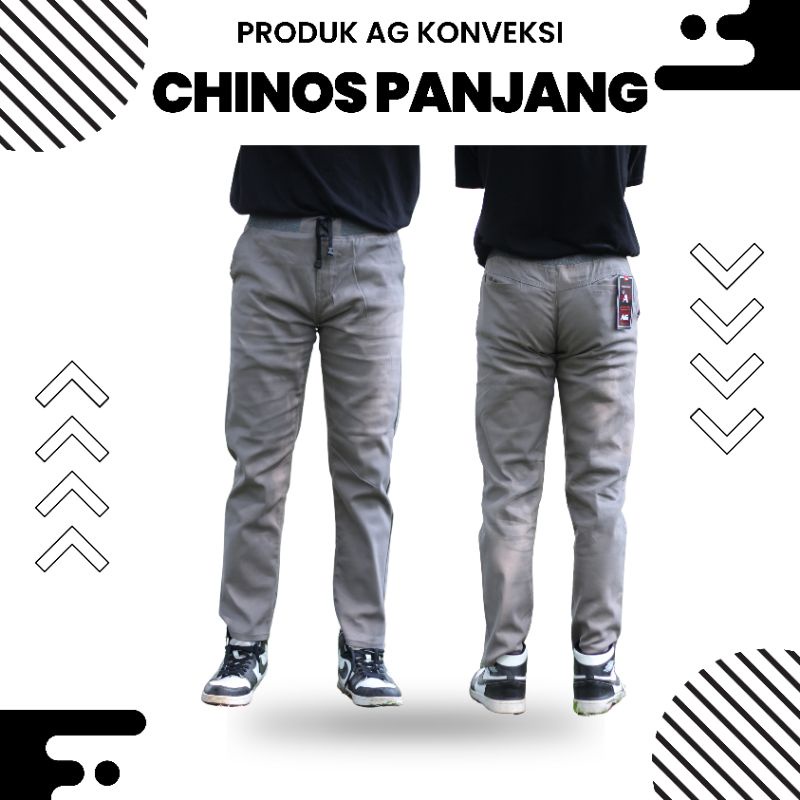 CELANA CHINOS PANJANG PRIA AG KONVEKSI Warna ABU MUDA