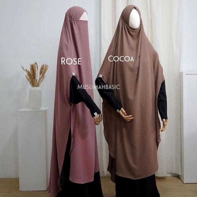 Fk French Khimar Instan Long Muslimah Basic Liviaananda Stok Terbatas