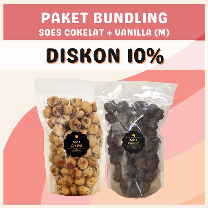 

Paket Bundling Soes Cokelat + Vanilla (M) / Snack Mini Sus Kue Kering CDS