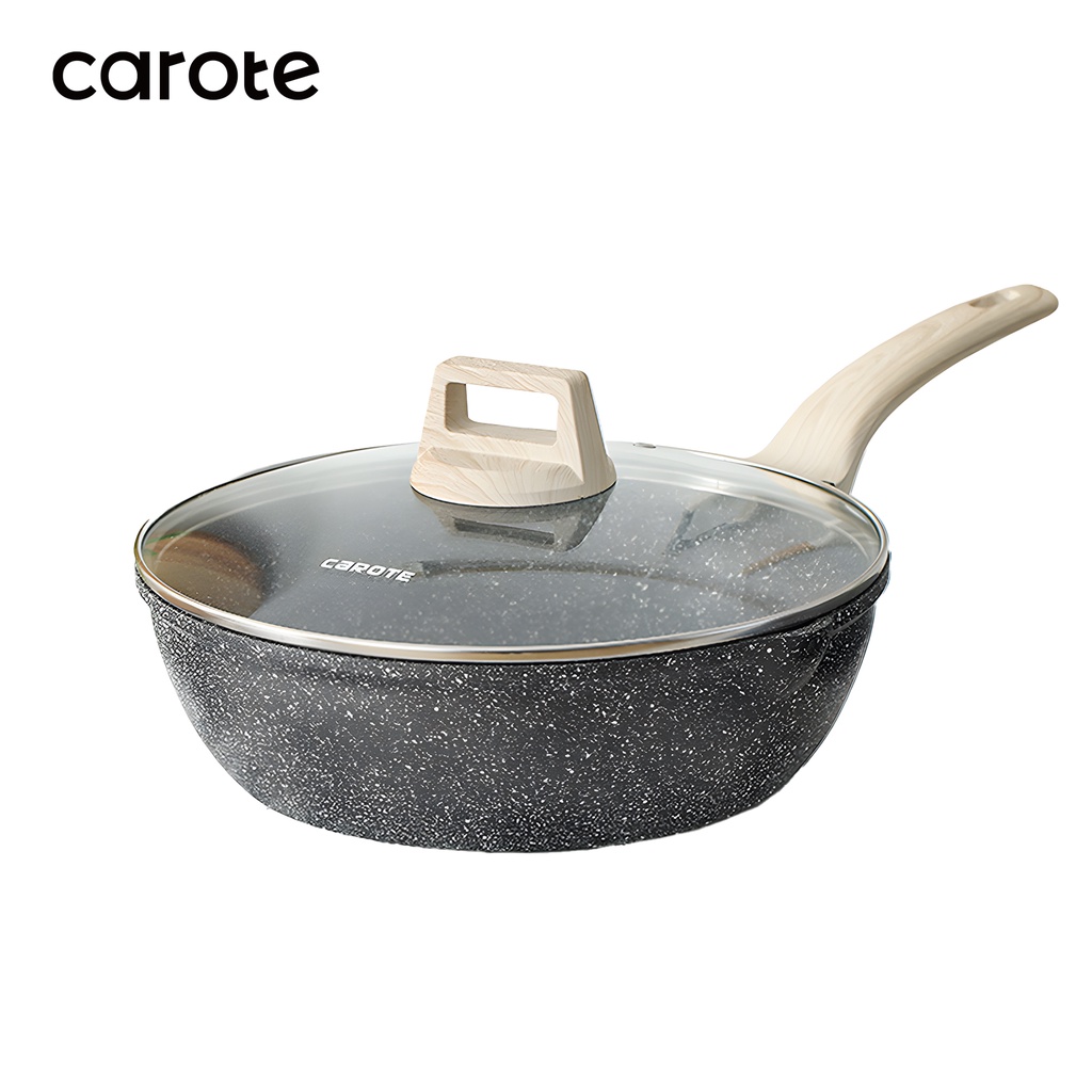 Terbaru Carote Essential Woody Panci Wajan Penggorengan Besar Anti Lengket 24/28/30/32Cm Lengkap
