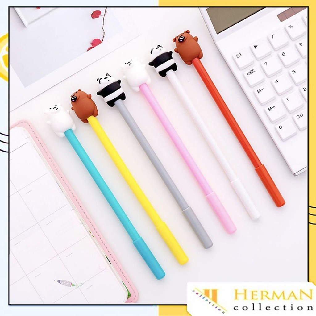 

HC Pena Gel Karakter Bare Bear Pulpen Bears Pen Motif Karakter Beruang Lucu Stationary Alat Tulis Sekolah Kantor ATK Murah