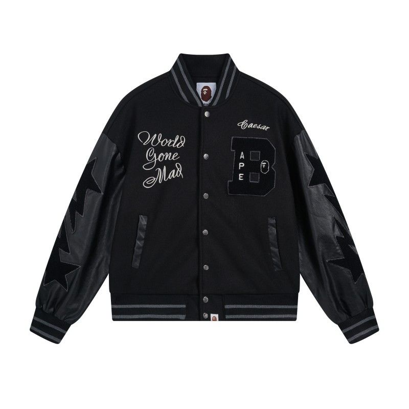 Bape WGM Lettering Varsity Bomber Jacket Unisex