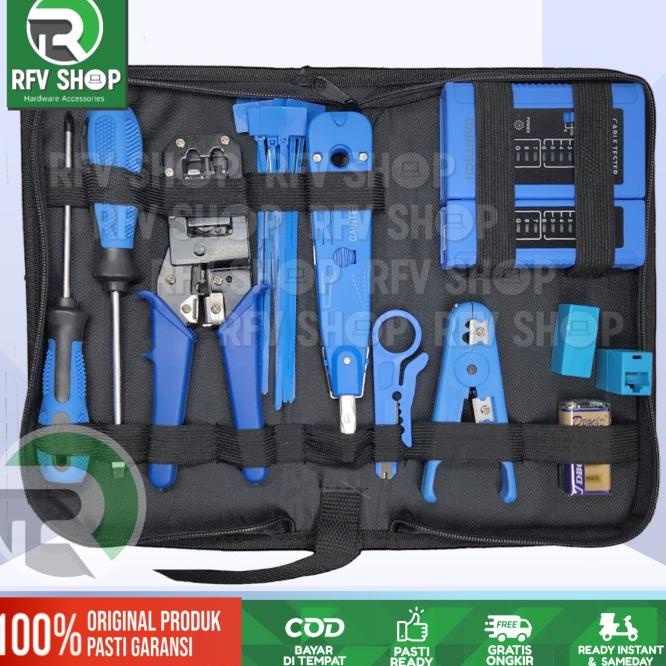 Paket Toolkit 7 In 1 Network Cable Repair Tool Kit Set Tester Gt-580
