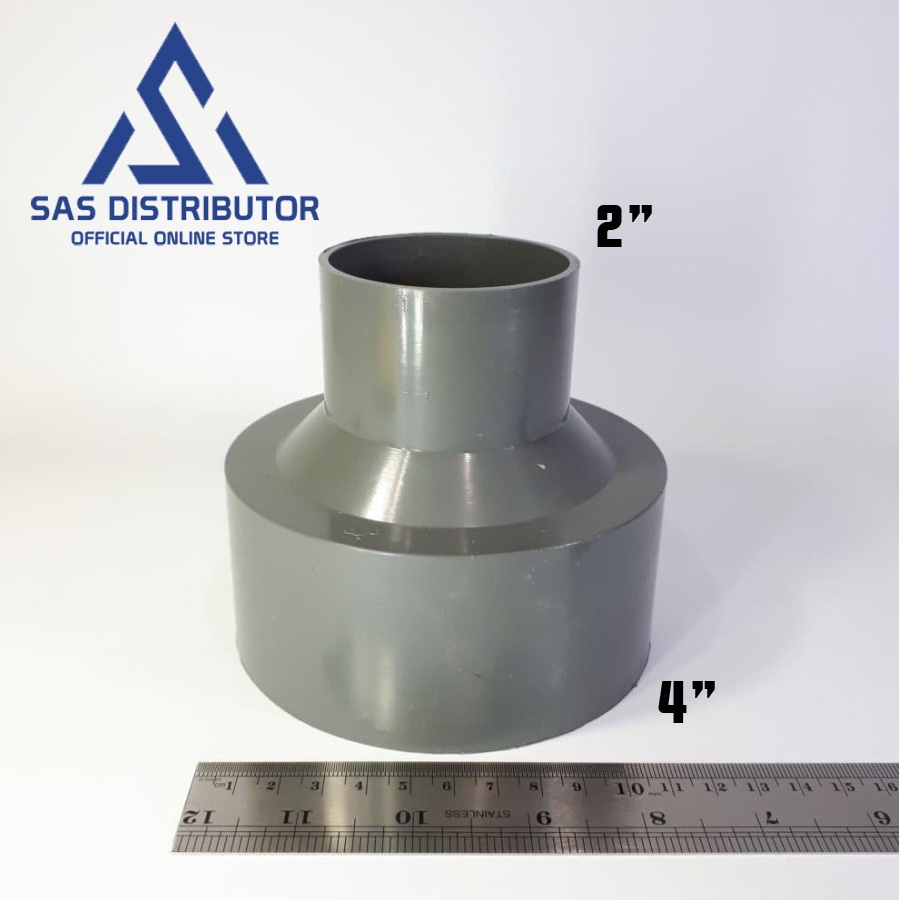 Vlok Sok 4 x 2" inch PVC Soket / Reducer Sock 4 x 2" inch D / Increaser 4 x 2 / Turunan Verlop 4 x 2
