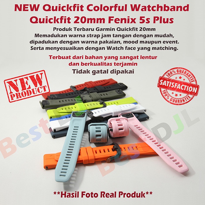 NEW GARMIN NEW QUICKFIT 20 WATCH BAND STRAP SILIKON FOR FENIX 5S PLUS ORIGINAL TERBARU