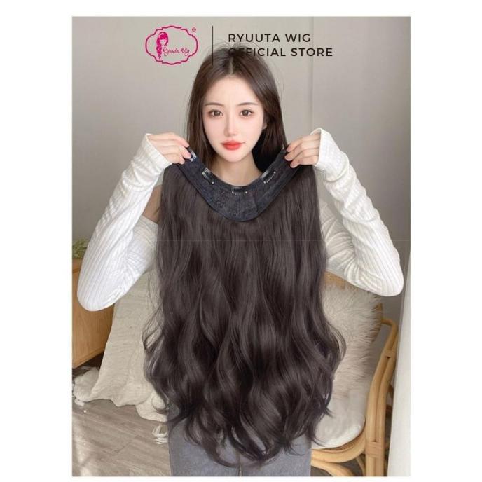 Ryuuta Wig Hair Clip Hair Extension Clip Gelombang Panjang U Shape