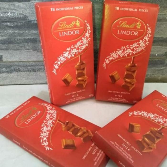 

LINDT LINDOR MILK CHOCOLATE PIECES BAR-COKLAT IMPORT