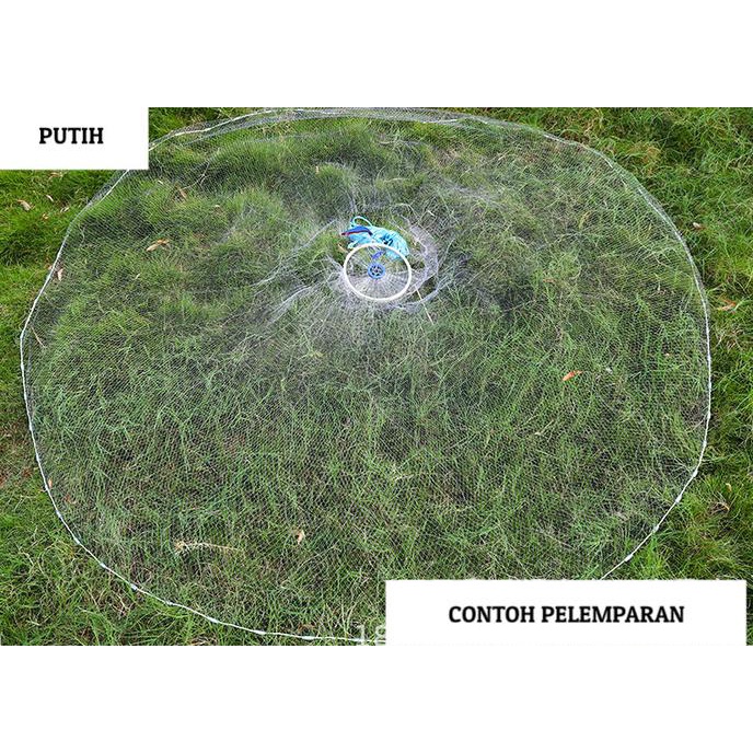 JALA LEMPAR NELAYAN JARING IKAN BAHAN SENAR PUTIH DAN WARNA WARNI
