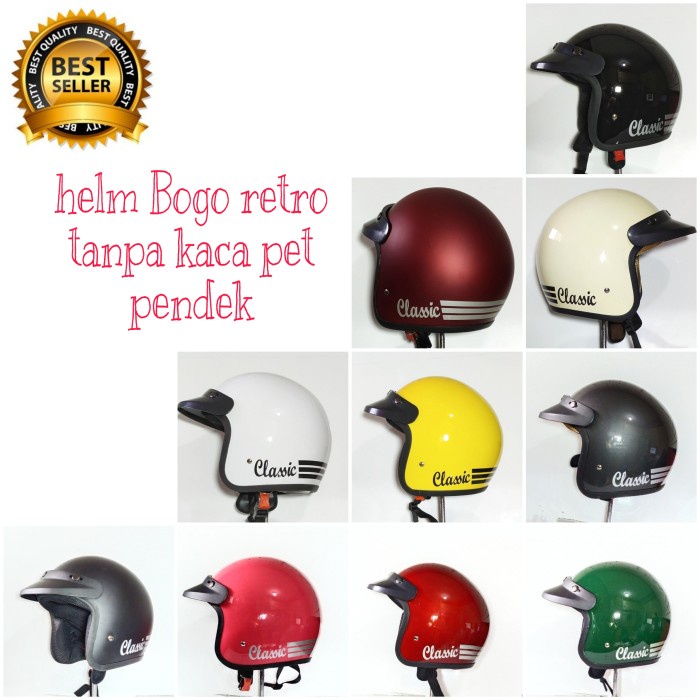 helm bogo retro dewasa sni classic tanpa kaca murah keren