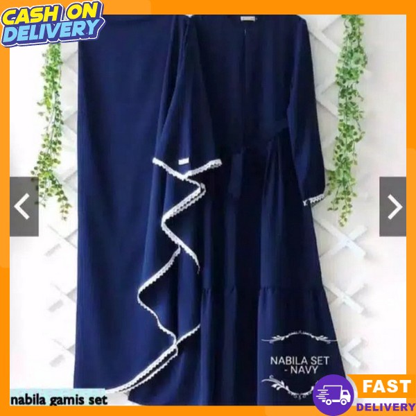 Gmamis Lebaran Gamiss Idul Fitri Gratis Kerudung Ghamis Perempuan + Hijab Mewah Gamis Fashion Muslim