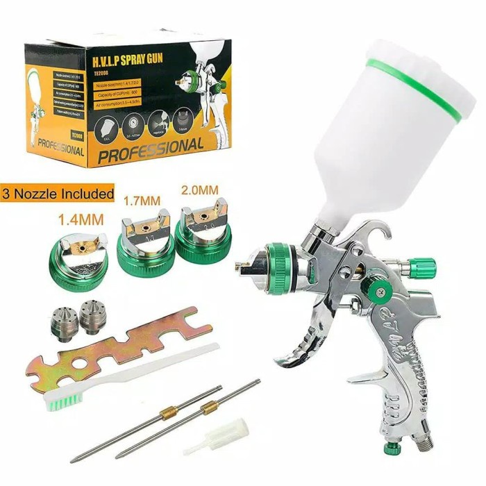 {GrandShop} Spray Gun HVLP - Nozzle 1.4mm 1.7mm 2.0mm Murah