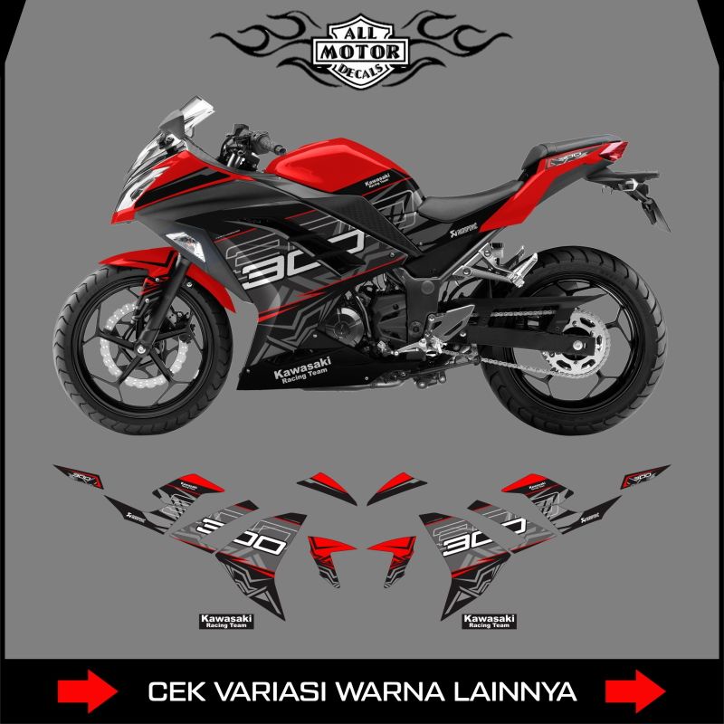 Stiker Striping Kawasaki Ninja 250 Fi Old Ktm Rc 300 / Decal Motor Ninja 250 Fi lama / Sticker Ninja