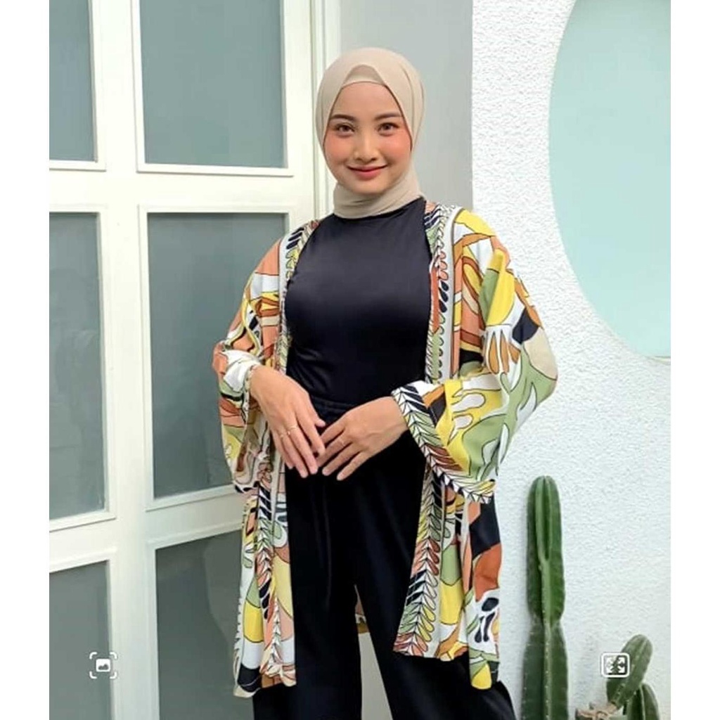 Outer Cardigan Kimono Batik, Cardigan Wanita Oversize, Cardigan Katun