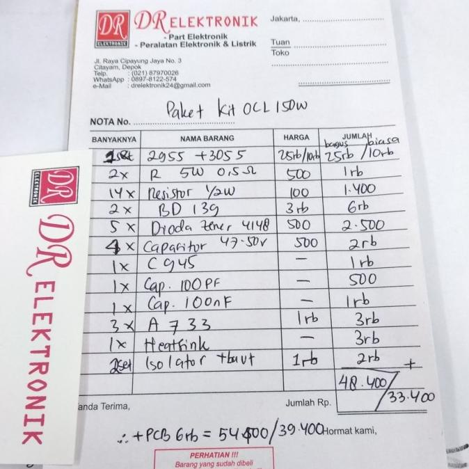 Baru SATU SET - Power ampli amplifier OCL 150w 150 watt mono Ronica SC-022B dre3 Diminati Banget