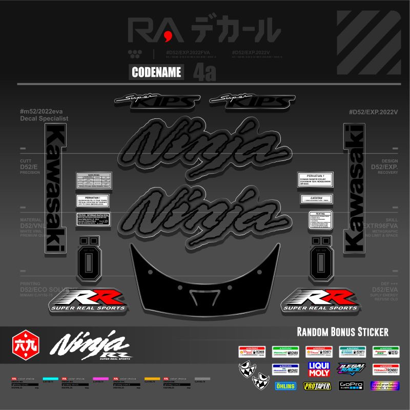 STRIPING KAWASAKI NINJA RR OLD 2007 TRANSPARAN/STICKER NINJA RR OLD TRANSPARAN