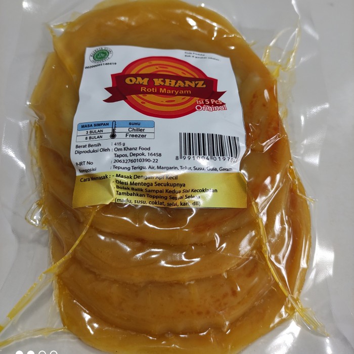 

Terbaru Roti Maryam Roti Canai Frozen Om Khanz Food 100% Halal Mui Lezat Promo Terlaris