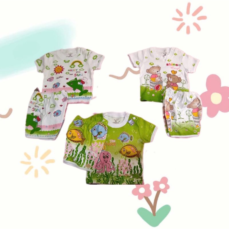 Baju Bayi Newborn TATAMI Kaos Oblong Pendek gambar bordir