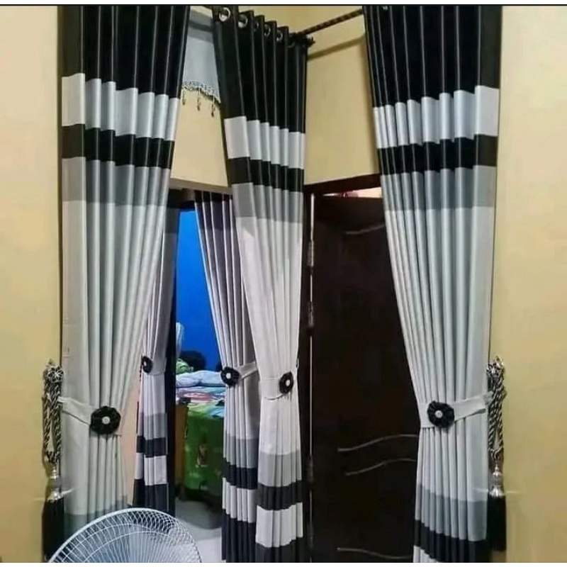 Gorden blackout import motif pelangi varian warna abu coklat silver