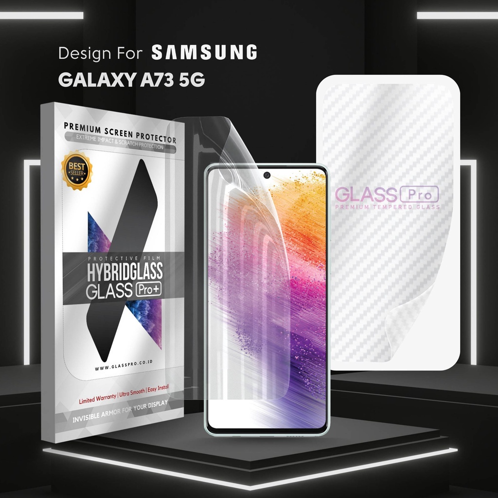 Hybrid Glass Premium Anti Gores Hydrogel Samsung Galaxy A73 5G Full Cover Screen Protector Glass Pro