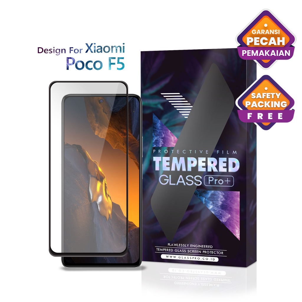 Tempered Glass Xiaomi Poco F5 Full Cover Black - Premium Glass Pro
