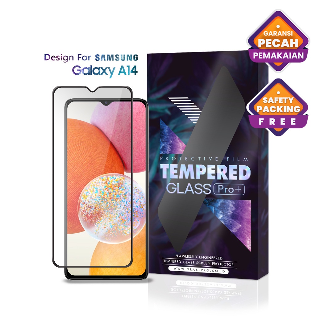 Tempered Glass Samsung Galaxy A14 Full Cover - Premium Glass Pro