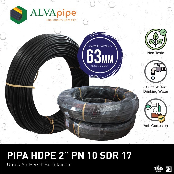 Terbaru Pipa Hdpe 2 Inch (63 Mm) Pn 10 Sdr 17; Ecer Per Roll Selang Irigasi Promo Terlaris