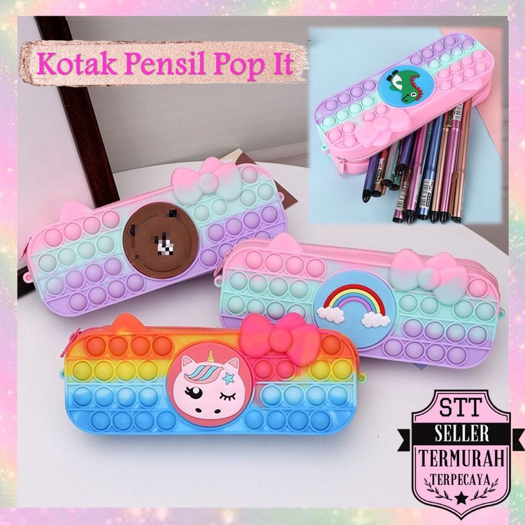 

STT Kotak Pensil Pop It Rainbow Tempat Pensil Popit Karakter Macaroon Tempat Penyimpanan Alat Tulis Anak Warna Warni