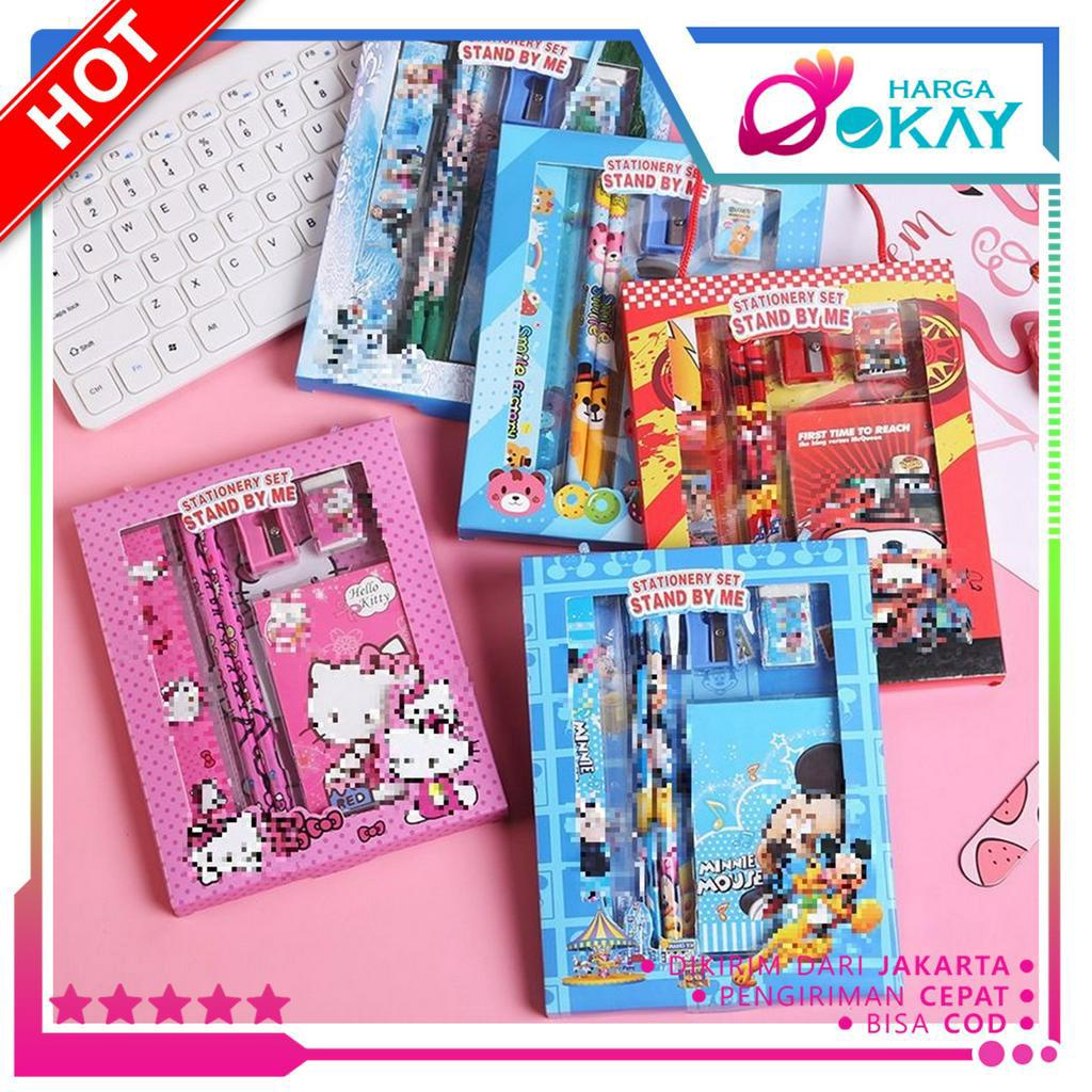 

HO Alat Tulis Set 6IN1 Stationery Set Lucu Karakter Set Perlengkapan Alat Tulis Sekolah Anak-Anak TK Murah