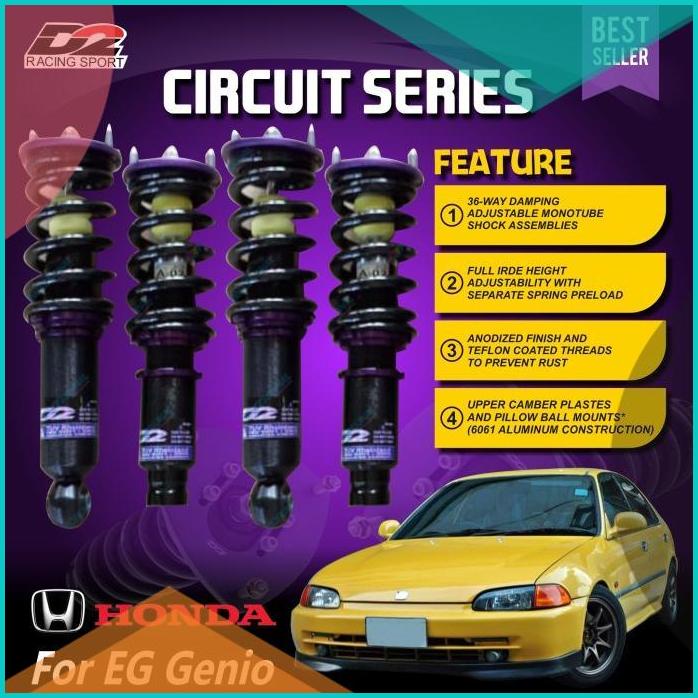 Aksesoris Shockbecker Coilover D2 Racing CIRCUIT Estilo Genio Civic EG