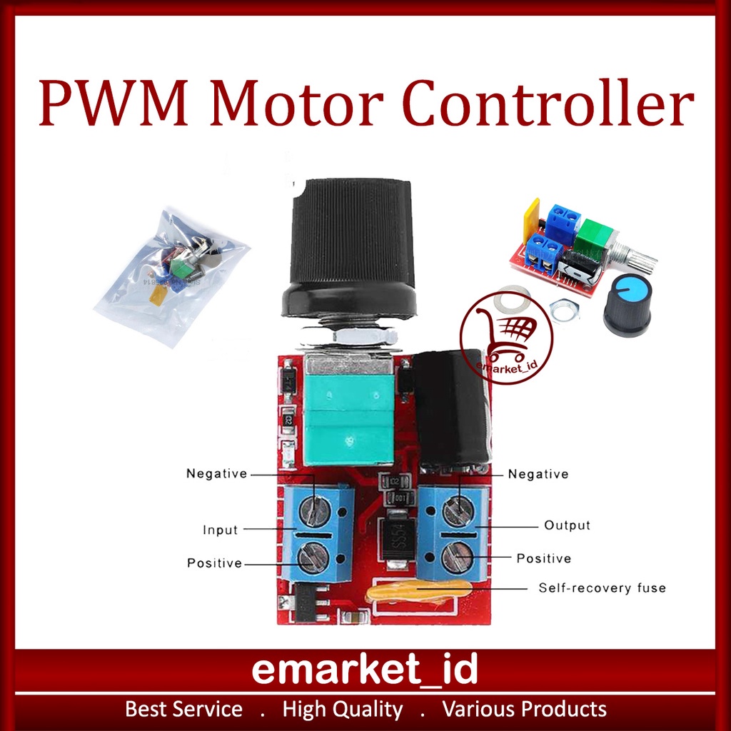 PWM Motor Speed Controller 90W ZS-X4A / Dimmer Mini DC 5V 6 12 24 35V Regulation Switch LED
