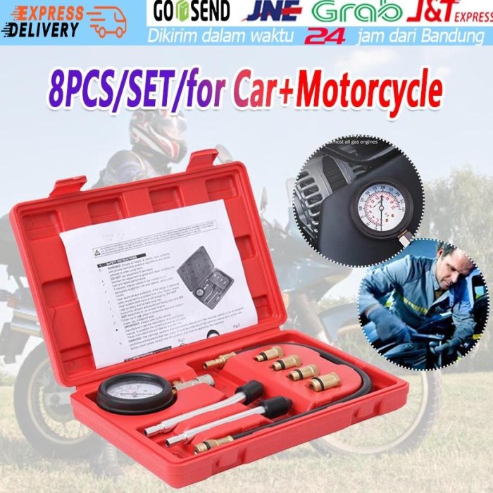 

Terbaru Termurah 8Pcs / Set Alat Tester Kompresi Bensin Mesin Dengan Adaptor Promo Terlaris