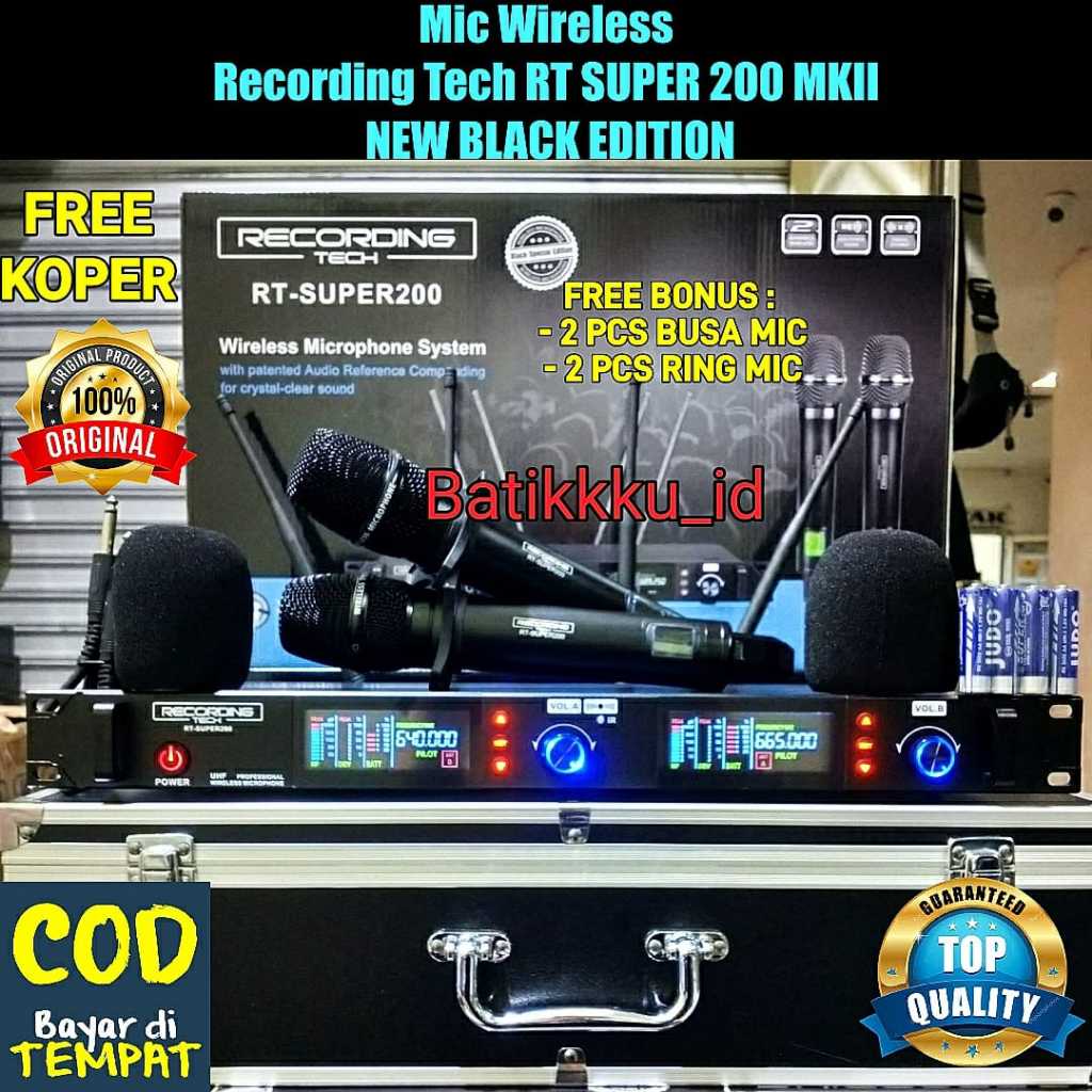 [ELECTROPICALLY] Mic Wireless Recording Tech RT SUPER 200 MK II RT SUPER200 ORIGINAL FREE KOPER