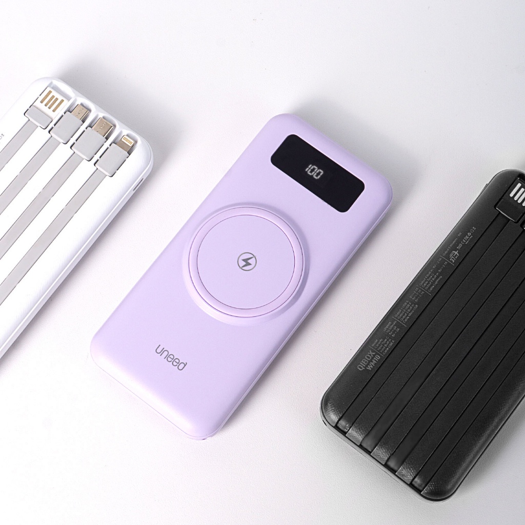 [ELECTROPICALLY] UNEED Multibox WM10 Powerbank Built in Cable Wireless Charging - UPB555