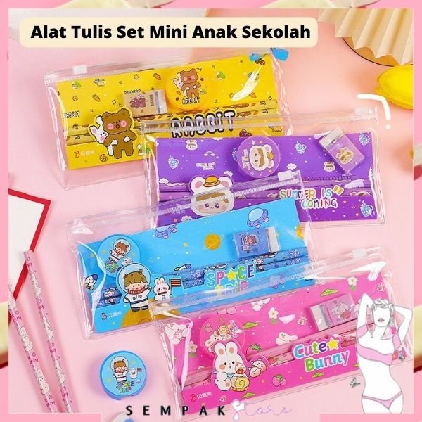 

SS Alat Tulis Set Mini Anak Sekolah Penghapus Penggaris Pensil Serutan Stationary Set Alat Tulis 5 In 1 Karakter Lucu Warna-Warni Astronot Stationary
