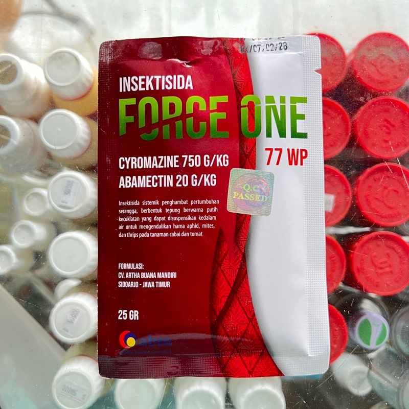 Insektisida Force One 77WP 25 Gram untuk mengatasi serangan Trips, Kutu kebul dan Tungau