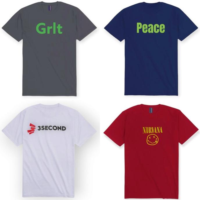 Trend - Kaos Baju Distro Pria cowok tshirt Dewasa Laki Size L-XL Gambar Random .,