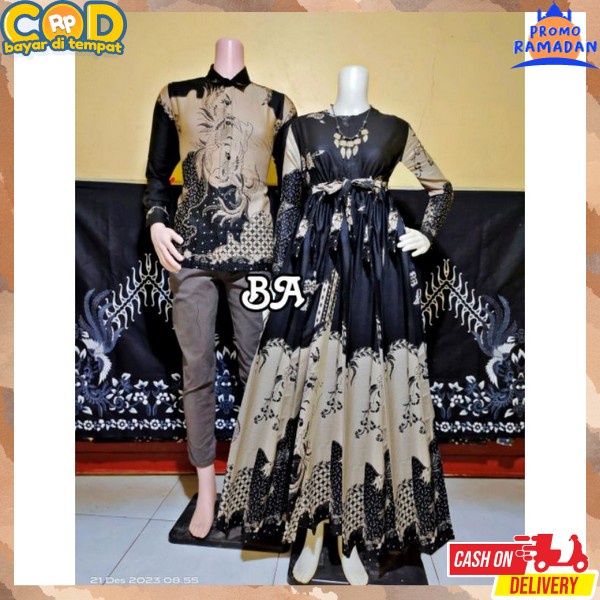 Gmis Suami Voupld Gamis Polos Coyple Istri Baju Sarimbit Famis Pasangan Lebaran Terbaru 2024 Satu Pa