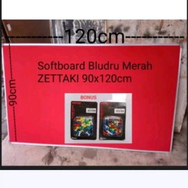 

SOFTBOARD CORK BOARD / PAPAN MADING GANTUNG BLUDRU MERAH ZETTAKI 90X120CM