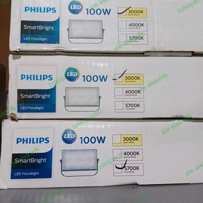 Lampu Led Philips Sorot Bvp174 100Watt 100 Watt 100 W (Putih) -Kuning Terlariss 