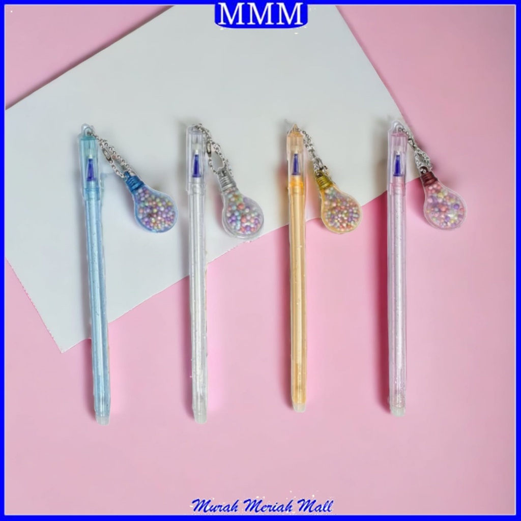 

MMM Pena Gantungan Bohlam Gliter Lampu Unik Blue Ink Gel Bisa di Hapus bolpen warna pastel glitter cute Bola Salju Warna Warni Alat Tulis Sekolah Kantor Souvenir
