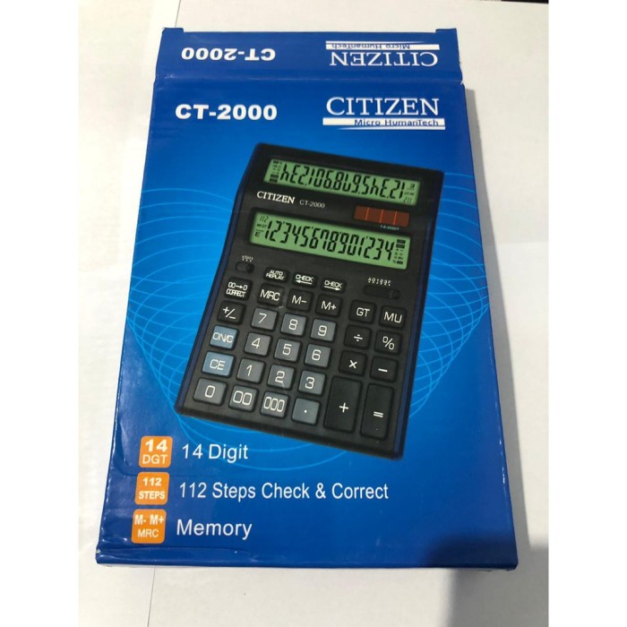 

KALKULATOR DAGANG CITIZEN 2 DUA LAYAR 14 DIGIT TYPE CT2000 ORIGINAL TERBARU
