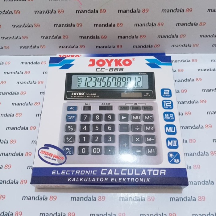 

CALCULATOR 12 DIGIT CC-868 MERK JOYKO ORIGINAL TERBARU
