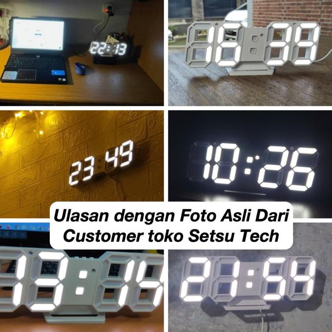 Jam Meja LED Digital 3D Clock Jam Dinding Tembok