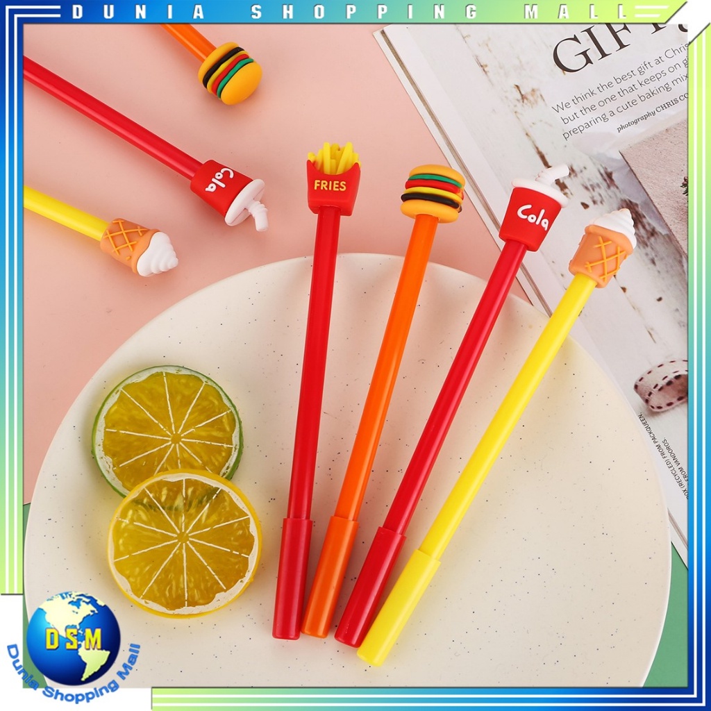 

DSM Pena Fast Food Pena Karakter Lucu Model Junk Food Burger Soda Cola French Fries Pen Karakter