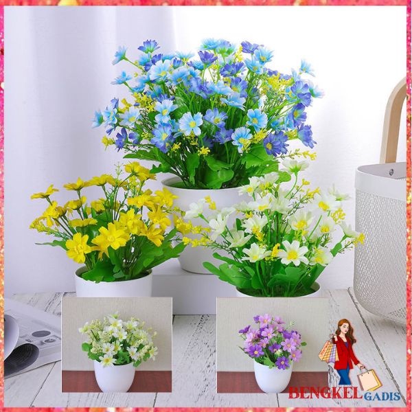 BG Ornamen Pot Tanaman Bunga seruni Dekorasi Tanaman Hias Tanaman Plastik Pot Bunga Hias BUNGA 08