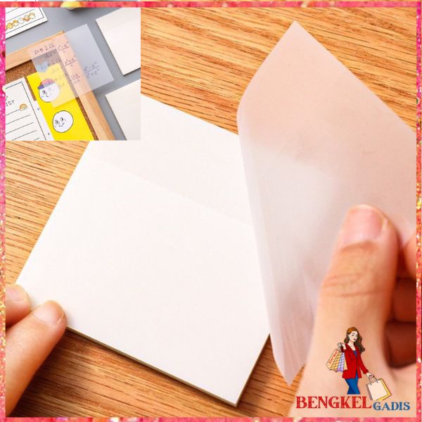 

BG Sticky Notes Transparant 50 Lembar Kertas Tempel Tahan Air Untuk Sekolah & Kantor Sticker Memo Bening Tempel Self-Adhesive Aesthetic Cute Waterproof